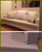 肘掛逃がしタイプのストライプ柄クッション