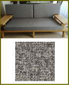 人気ソファへの2分割背当てクッション